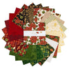 SALE Poinsettias at Christmas 10" Stacker Floral Fabric - 10-17630-42 - 42-pieces Precut - Riley Blake Quilting Cotton Fabric
