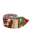 SALE Poinsettias at Christmas 2.5" Rolie Polie Floral Fabric - RP-17630-40 - 40-Piece Precut - Riley Blake Quilting Cotton Fabrics
