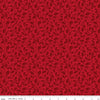 Image of Poinsettias at Christmas Holly Red quilting cotton fabric by Jennifer Bosworth for Riley Blake Designs. Features leaves on a red background. Cute Little Fabric Shop.