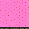 Image of Merry Happy Christmas Confetti Lipstick quilting cotton fabric by Kimberly Kight of Ruby Star Society for Moda Fabrics. Features christmas icons on a pink background. Cute Little Fabric Shop.