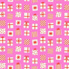Image of Merry Happy Secret Santa Lipstick quilting cotton fabric by Kimberly Kight of Ruby Star Society for Moda Fabrics. Features presents on a pink background. Cute Little Fabric Shop.