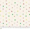 Image of Merry Happy Christmas Confetti Multi quilting cotton fabric by Kimberly Kight of Ruby Star Society for Moda Fabrics. Features christmas silhouettes on a cream background. Cute Little Fabric Shop.