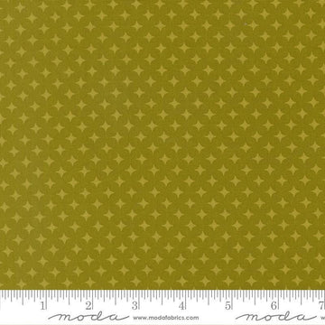 Image of Scenery Diamonds Kelp quilting cotton fabric by Elizabeth Hartman for Moda Fabrics. Features a geometric pattern on a green background. Cute Little Fabric Shop.