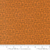 Image of Scenery Marshmallow Rusty quilting cotton fabric by Elizabeth Hartman for Moda Fabrics. Features a geometric pattern on a brown background. Cute Little Fabric Shop.