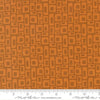 Image of Scenery Marshmallow Rusty quilting cotton fabric by Elizabeth Hartman for Moda Fabrics. Features a geometric pattern on a brown background. Cute Little Fabric Shop.