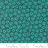 Image of Scenery Sedum Dark Teal quilting cotton fabric by Elizabeth Hartman for Moda Fabrics. Features flowers on a blue background. Cute Little Fabric Shop.