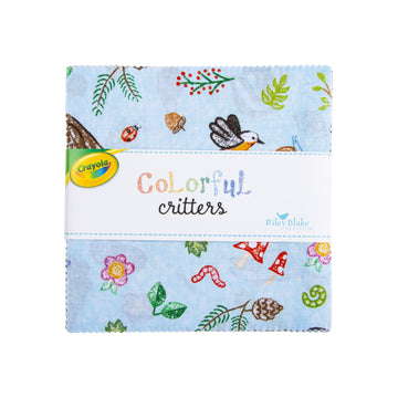 Colorful Critters 5" Stacker Animal Fabric - 5-17910-42 - 42-Piece Precut - Riley Blake Quilting Cotton Fabric Licensed Product