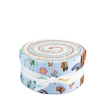 SALE Colorful Critters 2.5" Rolie Polie Animal Fabric - RP-17910-40 - 40-Piece Precut - Riley Blake Quilting Cotton Fabric Licensed Product