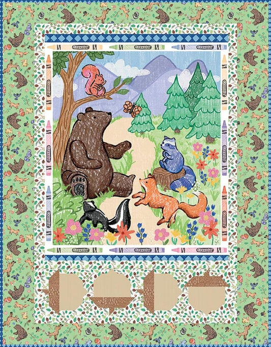 Colorful Critters Panel Quilt Kit Animal Pattern - KT-17910 - Riley Blake Quilting Cotton Fabric