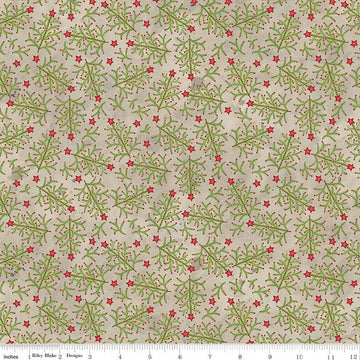 Image of Northern Christmas Whimsical Trees Neutral quilting cotton fabric by Teresa Kogut for Riley Blake Designs. Features leaves on a gray background. Cute Little Fabric Shop.