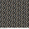 Image of Northern Christmas Mice Black quilting cotton fabric by Teresa Kogut for Riley Blake Designs. Features mice on a black background. Cute Little Fabric Shop.
