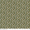Image of Northern Christmas Mice Green quilting cotton fabric by Teresa Kogut for Riley Blake Designs. Features mice on a green background. Cute Little Fabric Shop.