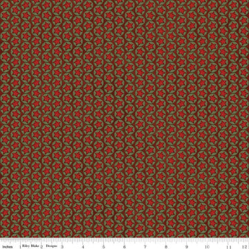 Image of Northern Christmas Stars Red quilting cotton fabric by Teresa Kogut for Riley Blake Designs. Features stars on a red background. Cute Little Fabric Shop.