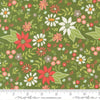 Image of Poinsettia and Pear Poinsettia Floral Evergreen quilting cotton fabric by Sherri & Chelsi for Moda Fabrics. Features flowers on a green background. Cute Little Fabric Shop.