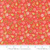 Image of Poinsettia and Pear Pear Florals Geranium quilting cotton fabric by Sherri & Chelsi for Moda Fabrics. Features flowers on a pink background. Cute Little Fabric Shop.