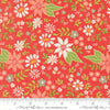 Image of Poinsettia and Pear Poinsettia Floral Geranium quilting cotton fabric by Sherri & Chelsi for Moda Fabrics. Features flowers on a pink background. Cute Little Fabric Shop.