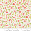 Image of Poinsettia and Pear Pear Florals Cloud quilting cotton fabric by Sherri & Chelsi for Moda Fabrics. Features flowers on a white background. Cute Little Fabric Shop.