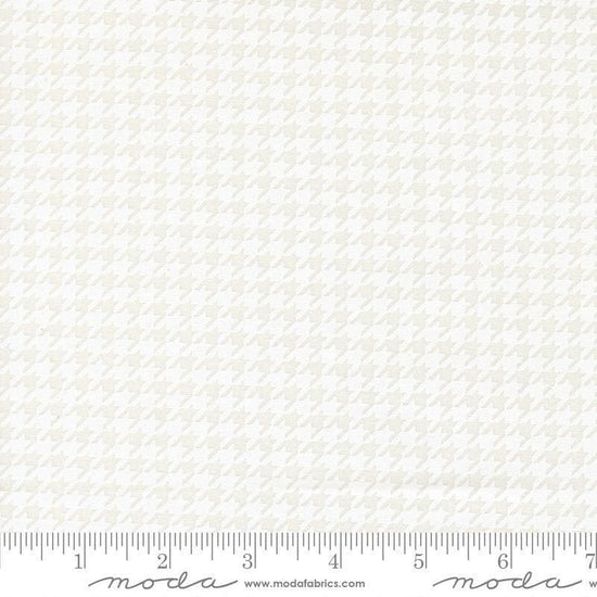 Image of Poinsettia and Pear Houndstooth Cloud White quilting cotton fabric by Sherri & Chelsi for Moda Fabrics. Features houndstooth on a white background. Cute Little Fabric Shop.
