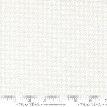 Image of Poinsettia and Pear Houndstooth Cloud White quilting cotton fabric by Sherri & Chelsi for Moda Fabrics. Features houndstooth on a white background. Cute Little Fabric Shop.