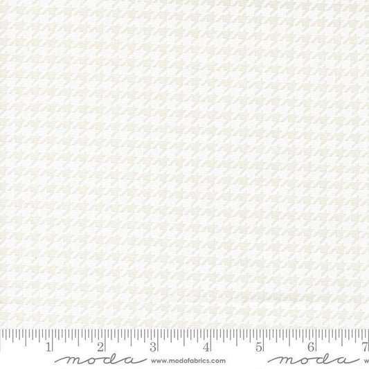 Image of Poinsettia and Pear Houndstooth Cloud White quilting cotton fabric by Sherri & Chelsi for Moda Fabrics. Features houndstooth on a white background. Cute Little Fabric Shop.