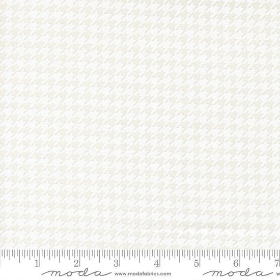 Image of Poinsettia and Pear Houndstooth Cloud White quilting cotton fabric by Sherri & Chelsi for Moda Fabrics. Features houndstooth on a white background. Cute Little Fabric Shop.