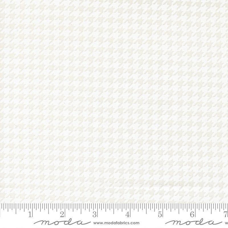 Image of Poinsettia and Pear Houndstooth Cloud White quilting cotton fabric by Sherri & Chelsi for Moda Fabrics. Features houndstooth on a white background. Cute Little Fabric Shop.