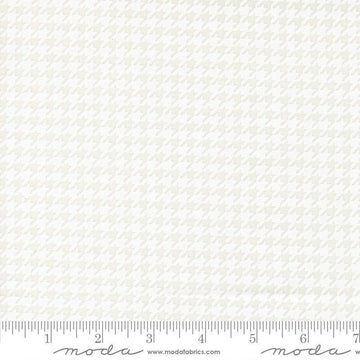 Image of Poinsettia and Pear Houndstooth Cloud White quilting cotton fabric by Sherri & Chelsi for Moda Fabrics. Features houndstooth on a white background. Cute Little Fabric Shop.