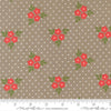Image of Poinsettia and Pear Bouquet Stone quilting cotton fabric by Sherri & Chelsi for Moda Fabrics. Features flowers on a gray background. Cute Little Fabric Shop.