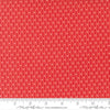 Image of Poinsettia and Pear Candy Stripe Geranium quilting cotton fabric by Sherri & Chelsi for Moda Fabrics. Features stripes on a pink background. Cute Little Fabric Shop.