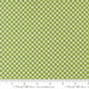 Image of Poinsettia and Pear Gingham Fresh Grass quilting cotton fabric by Sherri & Chelsi for Moda Fabrics. Features gingham on a green background. Cute Little Fabric Shop.