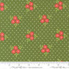 Image of Poinsettia and Pear Bouquet Evergreen quilting cotton fabric by Sherri & Chelsi for Moda Fabrics. Features flowers on a green background. Cute Little Fabric Shop.
