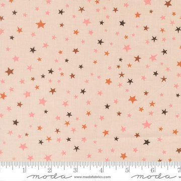 Image of Purrs and Boos Stars Moonbeam quilting cotton fabric by Elena Amo for Moda Fabrics. Features stars on a cream background. Cute Little Fabric Shop.