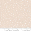 Image of Purrs and Boos Stars Moonbeam White quilting cotton fabric by Elena Amo for Moda Fabrics. Features stars on a cream background. Cute Little Fabric Shop.