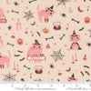 Image of Purrs and Boos Cats Moonbeam quilting cotton fabric by Elena Amo for Moda Fabrics. Features cats and halloween icons on a cream background. Cute Little Fabric Shop.