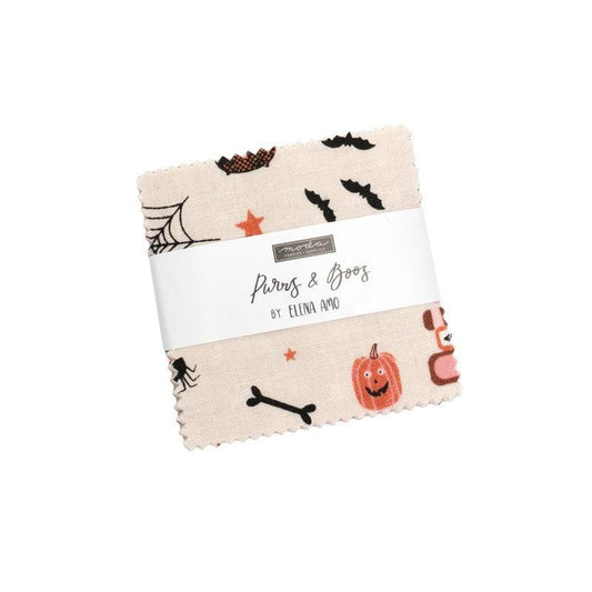 Purrs and Boos Mini Charm Pack Halloween Fabric - 39060MC - 42-Piece Precut - Moda Fabrics Quilting Cotton Fabric
