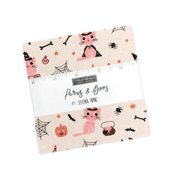 Purrs and Boos Charm Pack Halloween Fabric - 39606PP - 42-Piece Precut - Moda Fabrics Quilting Cotton Fabric