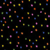 Image of Freaky Familiars Starry Basics Spooky Black quilting cotton fabric by Ruby Star Society for Moda Fabrics. Features stars on a black background. Cute Little Fabric Shop.