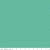 Image of Kipling Gardens Ellington Teal quilting cotton fabric by Lily Ashbury for Riley Blake Designs. Features flowers on a green background. Cute Little Fabric Shop.