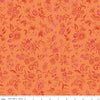 Image of Kipling Gardens Haviland Orange quilting cotton fabric by Lily Ashbury for Riley Blake Designs. Features flowers on an orange background. Cute Little Fabric Shop.