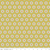 Image of Kipling Gardens Everly Curry quilting cotton fabric by Lily Ashbury for Riley Blake Designs. Features flowers on a yellow background. Cute Little Fabric Shop.