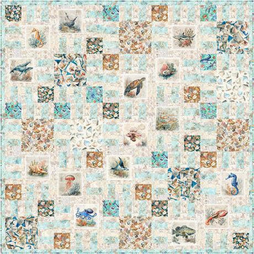 Nauticus Lost at Sea Quilt Kit Ocean Fabric - FORSL KIT 7167A - QT Fabrics Quilting Cotton Fabric