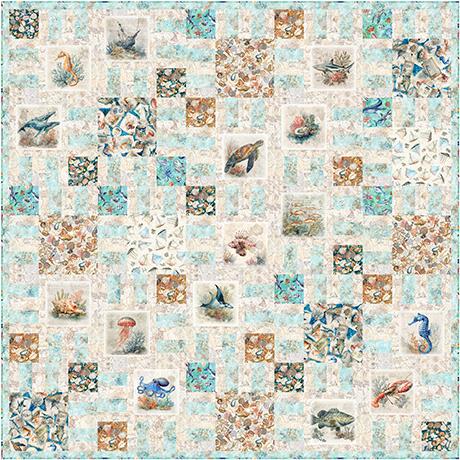 Nauticus Lost at Sea Quilt Kit Ocean Fabric - FORSL KIT 7167A - QT Fabrics Quilting Cotton Fabric