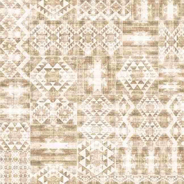 Image of Canyonlands Southwest Blanket Tonal Tan quilting cotton fabric by Morris Creative Group for QT Fabrics. Features a geometric pattern on a cream background. Cute Little Fabric Shop.