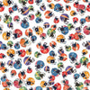 Image of Gridiron Gang Football Helmuts White quilting cotton fabric by Morris Creative Group for QT Fabrics. Features football gear on a white background. Cute Little Fabric Shop.