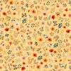 Image of Pandaland Small Floral Light Orange quilting cotton fabric by Morris Creative Group for QT Fabrics. Features flowers on a yellow background. Cute Little Fabric Shop.