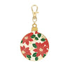 SALE Christmas Ball Ornament Enamel Charm Xmas Charm - Riley Blake Zipper Pull