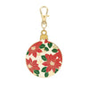 SALE Christmas Ball Ornament Enamel Charm Xmas Charm - Riley Blake Zipper Pull