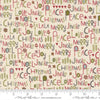 Image of Chilly Peace Love Joy Vanilla quilting cotton fabric by Sweetwater for Moda Fabrics. Features words on a cream background. Cute Little Fabric Shop.