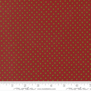 Image of Chilly Star Bright Red quilting cotton fabric by Sweetwater for Moda Fabrics. Features stars on a red background. Cute Little Fabric Shop.