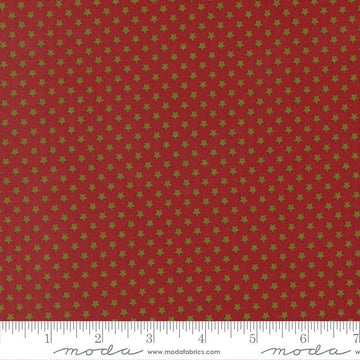 Image of Chilly Star Bright Red quilting cotton fabric by Sweetwater for Moda Fabrics. Features stars on a red background. Cute Little Fabric Shop.